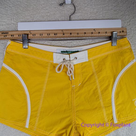 New! Free People Yellow & White Made Some Short Shorts, size 8 - Picture 6 of 13